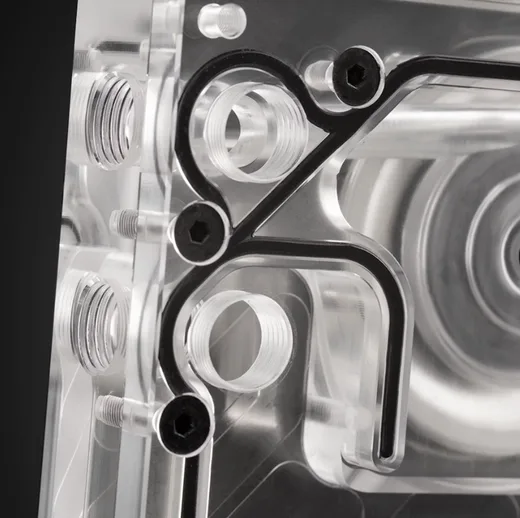 EK Water Blocks EK-Quantum Kinetic³ FLT 360 D5 PWM D-RGB - Plexi — vue 3