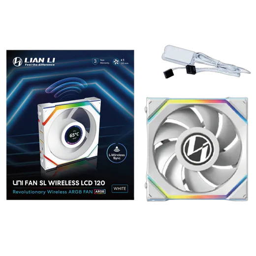 Lian-Li UNI FAN SL LCD ARGB PWM - Sans Fil 120mm - Blanc — vue 5