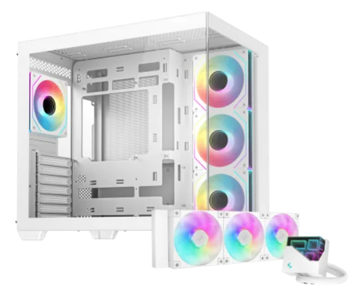 Deepcool CG530 4F Blanc - MT/Sans Alim/ATX + LT360 ARGB Blanc — vue 1