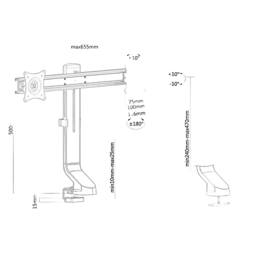 NewStar Flat Screen Desk Mount — vue 3