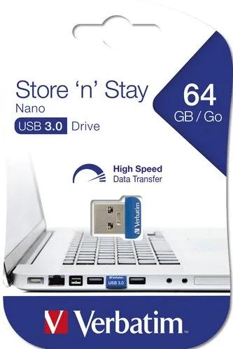 Verbatim USB DRIVE 3.0 NANO STORE ´N´ STAY 64GB — vue 5