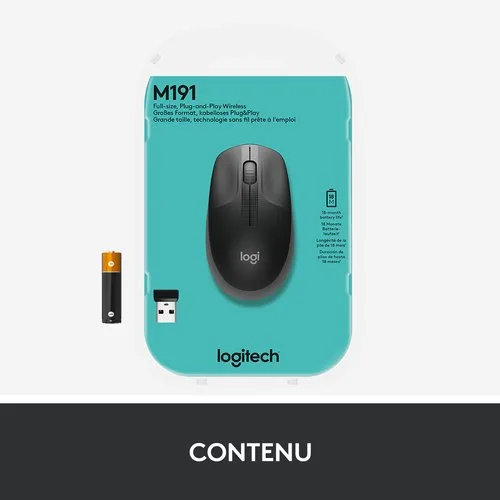 Logitech M190 - Sans-Fil - Gris Charbon — vue 9