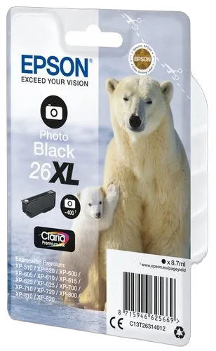Epson Ink/26XL Polar Bear 8.7ml PBK — vue 2