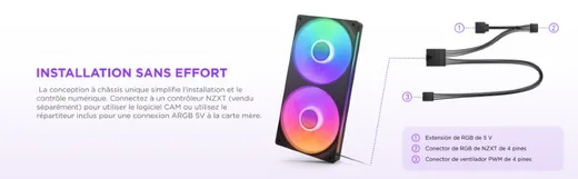 NZXT F240 RGB Core Fan (Single Frame) - Noir — vue 9
