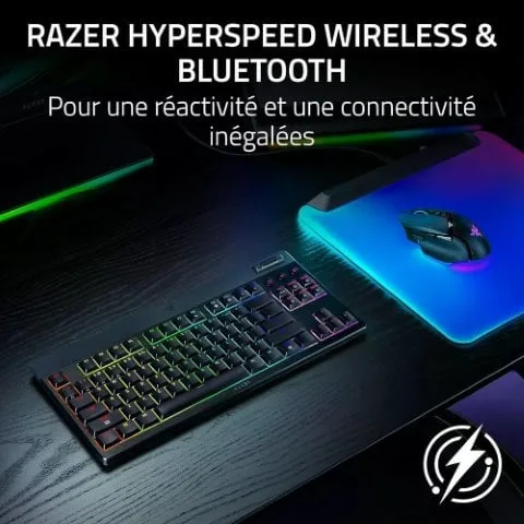Razer BlackWidow V4 TKL LP - Mécanique (Switch Orange) - Sans-Fil - RGB - Noir — vue 3