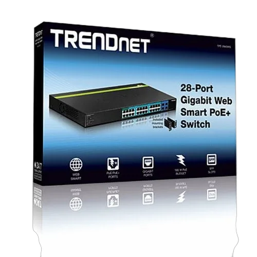 TrendNet 28PORT GB WEB SMART POE+ SWITCH — vue 4
