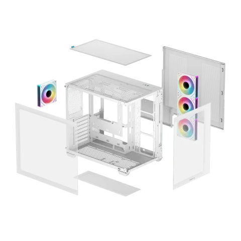 Deepcool CG530 4F Blanc - MT/Sans Alim/ATX + LT360 ARGB Blanc — vue 12