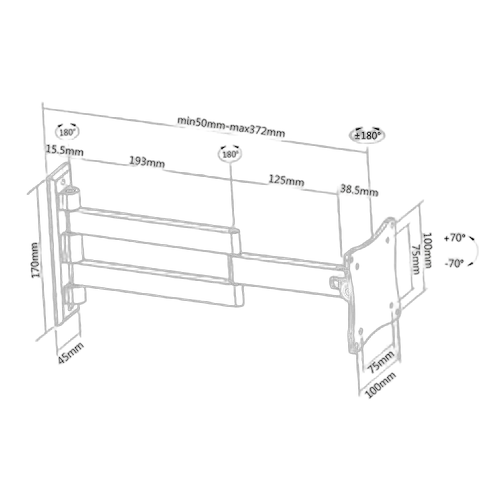 NewStar SUPPORT MURAL ECRAN PLAT MAX24 — vue 3