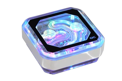 Alphacool Eisblock XPX Aurora CPU - Acryl Chrome/Blanc RGB — vue 1