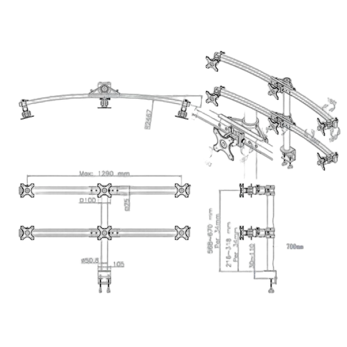 NewStar Flatscreen Desk Mount clamp — vue 3