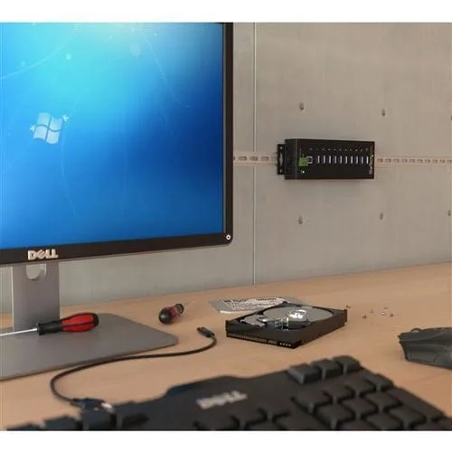StarTech 10 Port Industrial USB 3.0 Hub - Metal — vue 4