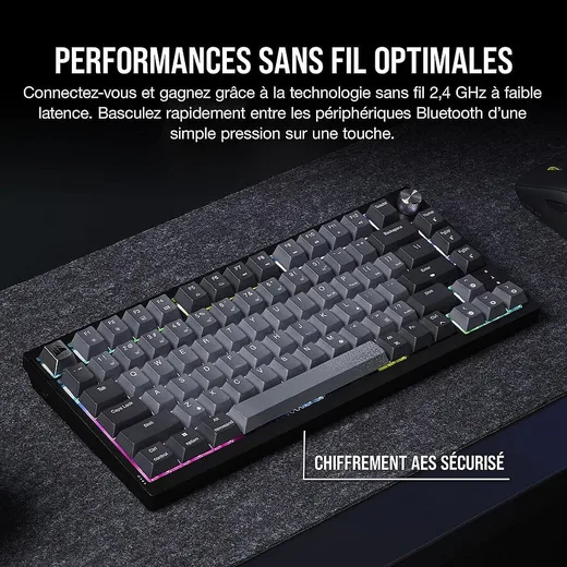 Corsair K65 Plus MLX Fusion 75% - Mécanique - Sans-Fil - RGB - Noir — vue 2
