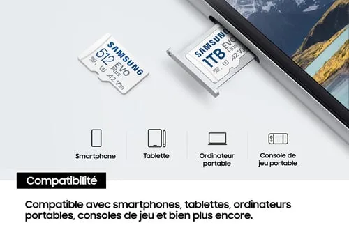 Samsung Micro SDXC 1To Class 10 A2 V30 MB-MC1T0SA/EU — vue 6