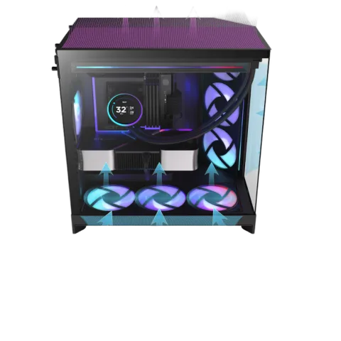 NZXT H9 Flow RGB+ Noir - MT/Sans Alim/E-ATX — vue 9