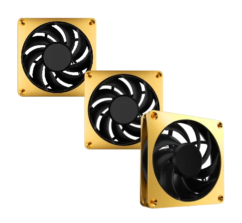 Alphacool Apex Stealth Metal 120mm - 3000rpm GOLD Pack de 3 — vue 1