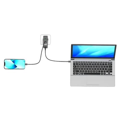 Port Chargeur international GaN USB-C 100W - 2 ports - Noir — vue 7