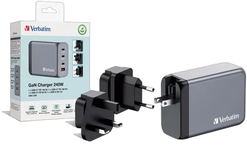 Verbatim GNC-240 GaN Charger 4 Port 240W USB A/C — vue 4