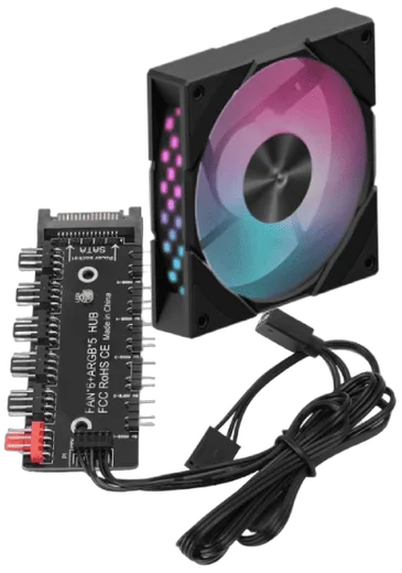 CG580 FAN HUB Noir + HUB R-EDF120-BKAPR86-G-1