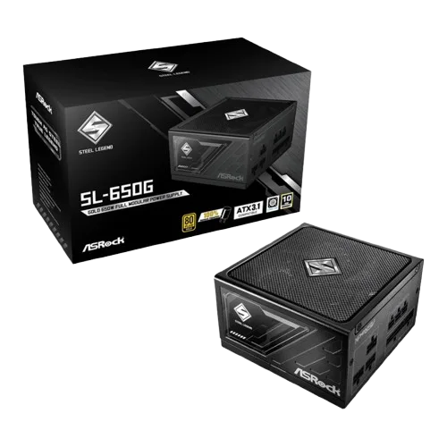 ASRock ATX 650W - 80+ Gold - Steel Legend SL-650G Noir — vue 1