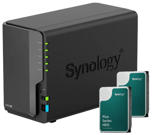 Synology DS225+ - 2 Baies avec 2 disques de 4To HAT3300-4T