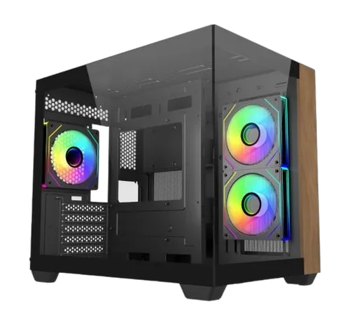 Cooler Master Elite 481 Wood Noir - mT/Sans Alim/mATX — vue 1