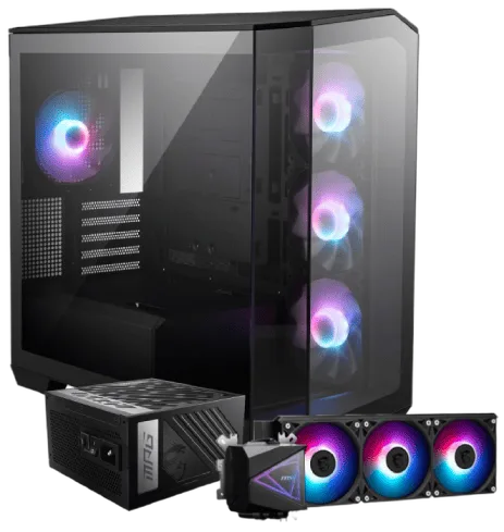 MSI MAG PANO M100R PZ Noir + MPG A1000GS + CORELIQUID I360 — vue 1
