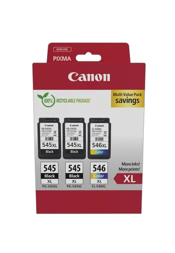 Canon Pack Noire*2 + Couleur - PG-545XLx2/CL-546XL MULTI, vue 1