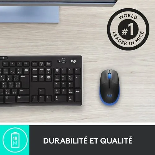 Logitech M190 Full-size wireless mouse - BLUE — vue 7