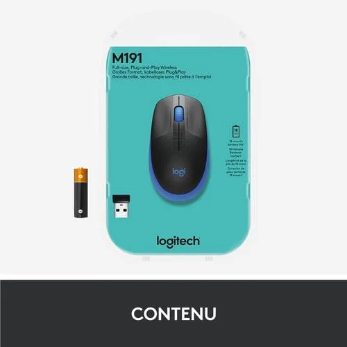 Logitech M190 Full-size wireless mouse - BLUE — vue 9