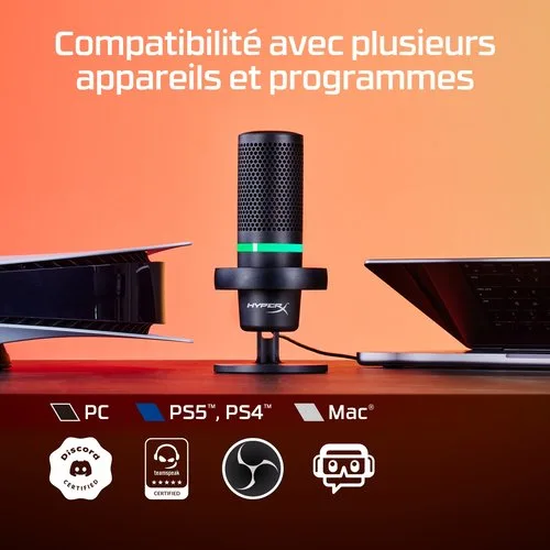 HP HyperX DuoCast-USB Microphone Black — vue 6