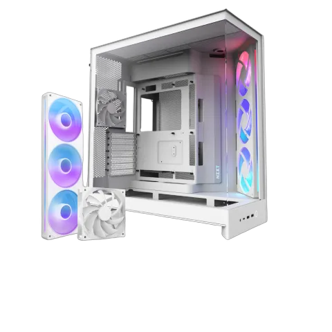 NZXT H9 Flow RGB Blanc - MT/Sans Alim/E-ATX — vue 7