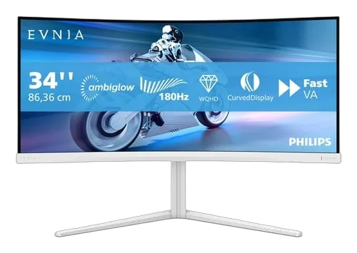 Philips Evnia - 34" CURVE UWQHD 180Hz Fast VA Ambiglow FreeSync Premium — vue 1