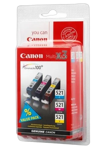 Canon Ink/CLI-521 BJ Cartridge CMY BLIST+SEC — vue 1