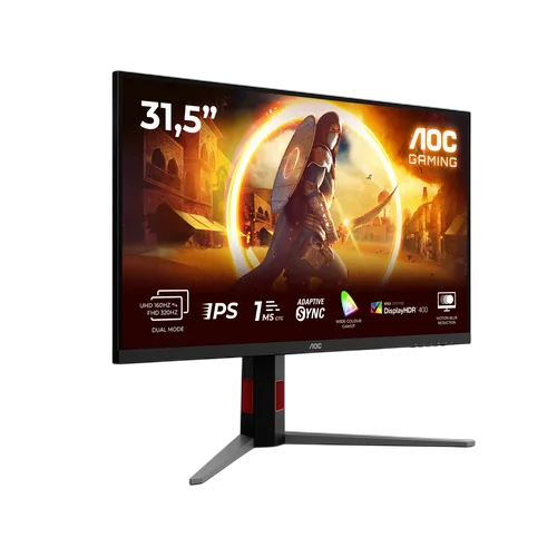 AOC U32G4U - 32" 4K/160Hz FHD/320Hz IPS 0.5ms Pivot G-Sync — vue 2