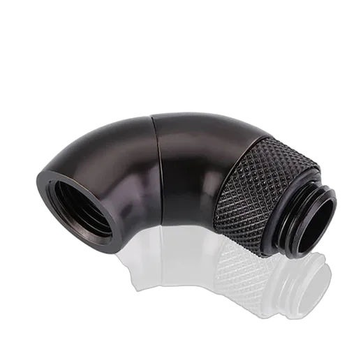 CONSTRUCTEUR Fitting arrondi rotatif 90° noir - 14mm — vue 1