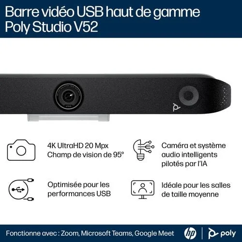 HP POLY STUDIO V52 USB VIDEO BAR — vue 6