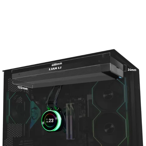 Lian-Li Hydroshift II LCD-C 360 Fanless ARGB Noir — vue 3