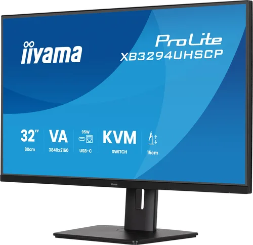 Iiyama Prolite XB3294UHSCP-B1 - 31,5" 4K 60Hz VA 2ms Pivot Adaptive Sync FreeSync — vue 4