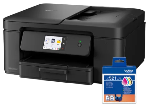 Brother DCP-J1460DW 3 en 1 + Cartouches d'encre LC521 4 couleurs — vue 1