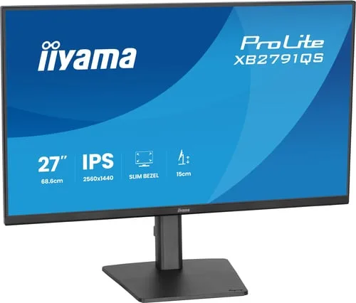 Iiyama Prolite XB2791QS-B1 -  27" QHD 75Hz IPS 1ms Pivot Adaptive Sync — vue 3