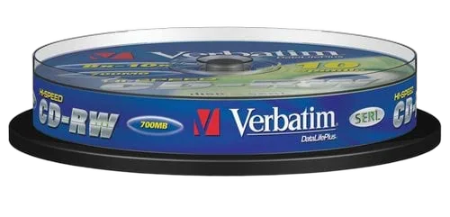 Verbatim CD-RW 8-12X 10PK SPINDLE 700MB DATALIFE PLUS — vue 1