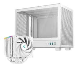 Deepcool CH160 Blanc - mT/Sans Alim/Mini-ITX + AK620 DIGITAL Blanc