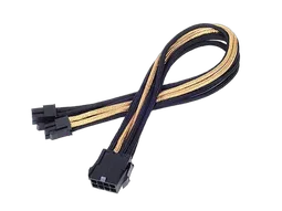 Silverstone Cable tressé 8-Pin EPS/ATX 4+4-Pin 300mm GOLD/Black