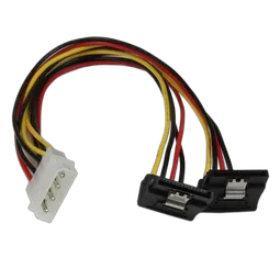 StarTech 12" LP4 to 2x Right Angle SATA Power