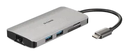 D-Link 8 Ports - USB-C vers HDMI/Eth/USB/USB-C/microSD/SD