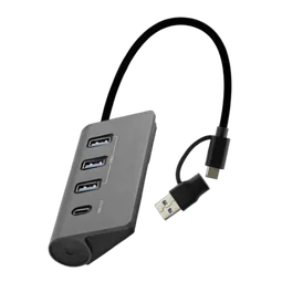 T'nB USB-A/USB-C 3.0 - 4 ports - Gris