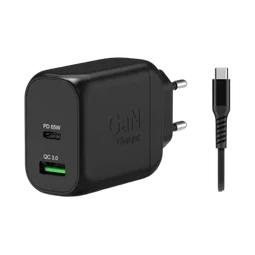 Port Chargeur mural GaN 65W - 2 ports + Câble USB-C 2m