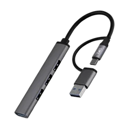 T'nB iClick Hub USB-A/USB-C - 4 ports - Gris