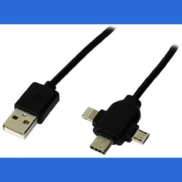 MCL Samar Câble USB-A vers Multitête - 1m - Noir#