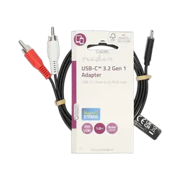 Nedis Câble USB-C vers 2xRCA mâle/mâle - 1m - Noir